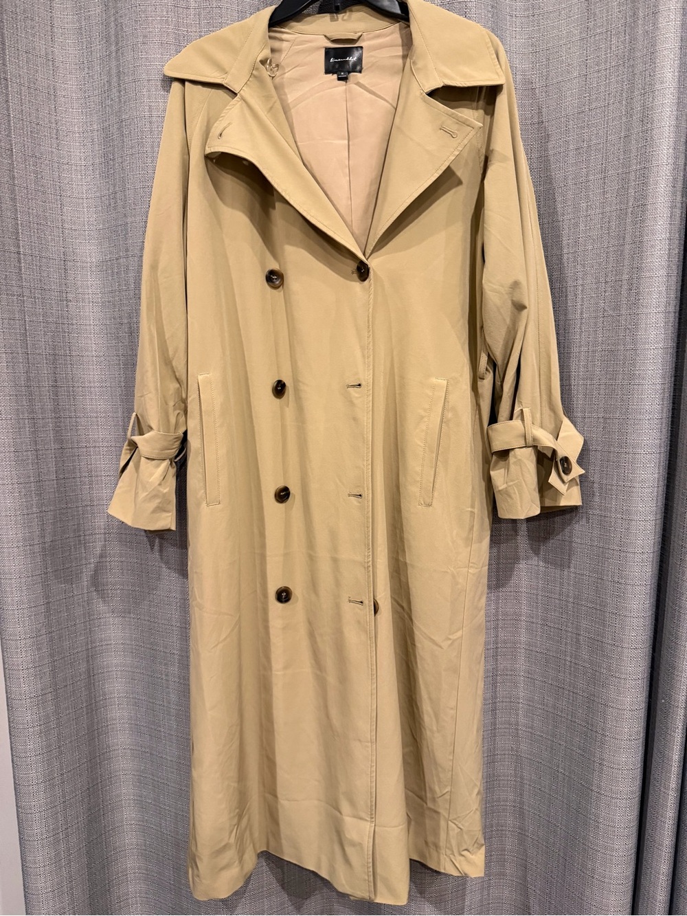 Line & Dot Neutral Beige Double-Breasted Trench Coat - Picture 2 of 12